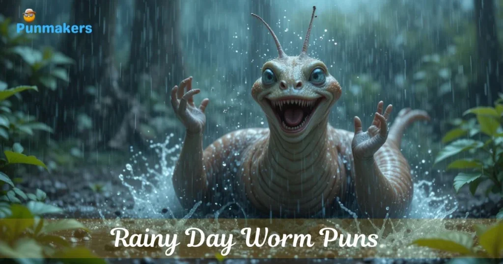 Rainy Day Worm Puns